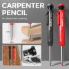 imageNicpro 2 Pack CP1000 Carpenter Pencil with Sharpener Mechanical Carpenter Pencils with 26 Refills Deep Hole Long Nib Marker Pens for Construction Heavy Duty Woodworking Pencil for Architect Marking