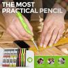 imageNicpro CP3000 Carpenter Pencil with Sharpener 2 Pack Mechanical Pencils Set with 38 Refills Deep Hole Marker for Construction Heavy Duty Carpenter Tools for Architect Marking Black RedRed Black Yellow Green