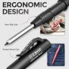 imageNicpro CP3000 Carpenter Pencil with Sharpener 2 Pack Mechanical Pencils Set with 38 Refills Deep Hole Marker for Construction Heavy Duty Carpenter Tools for Architect Marking Black RedRed Black