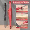 imageNicpro 24 Pack Carpenter Pencil Set with Sharpener CP3000 Mechanical Carpenter Pencils with 79 Refills Deep Hole Marker Carbide Scribe Tool Heavy Duty Construction Pencil for Architect Woodworking