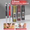 imageNicpro 24 Pack Carpenter Pencil Set with Sharpener CP3000 Mechanical Carpenter Pencils with 79 Refills Deep Hole Marker Carbide Scribe Tool Heavy Duty Construction Pencil for Architect Woodworking