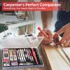 imageNicpro 24 Pack Carpenter Pencil Set with Sharpener CP3000 Mechanical Carpenter Pencils with 79 Refills Deep Hole Marker Carbide Scribe Tool Heavy Duty Construction Pencil for Architect Woodworking