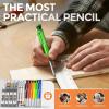 imageNicpro 3 Pack CP1000 Carpenter Pencil with Sharpener Mechanical Carpenter Pencils with 39 Refills Deep Hole Long Nib Marker Pens for Construction Heavy Duty Woodworking Pencil for Architect MarkingBlack Red Yellow Orange Green Blue