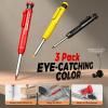 imageNicpro 3 Pack CP1000 Carpenter Pencil with Sharpener Mechanical Carpenter Pencils with 39 Refills Deep Hole Long Nib Marker Pens for Construction Heavy Duty Woodworking Pencil for Architect MarkingBlack Red Yellow