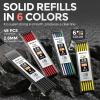 imageNicpro 3 Pack CP1000 Carpenter Pencil with Sharpener Mechanical Carpenter Pencils with 39 Refills Deep Hole Long Nib Marker Pens for Construction Heavy Duty Woodworking Pencil for Architect MarkingBlack Red Yellow Green