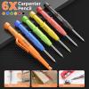 imageNicpro 6 Pack CP3000 Carpenter Pencil with Sharpener Mechanical Pencils Set with 78 Refill Heavy Duty Construction Pencil Carpenter Tools for Architect Marking RedBlackYellowOrangeGreenBlue6 Pack