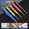 imageNicpro 6 Pack CP3000 Carpenter Pencil with Sharpener Mechanical Pencils Set with 78 Refill Heavy Duty Construction Pencil Carpenter Tools for Architect Marking RedBlackYellowOrangeGreenBlue5 Pack