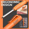 imageNicpro CP3000 Carpenter Pencil with Sharpener 28 mm Mechanical Pencils with 19 Refills Deep Hole Marker for Construction Heavy Duty Woodworking Pencil Carpenter Tools for Architect MarkingGreenOrange