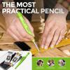 imageNicpro CP3000 Carpenter Pencil with Sharpener 28 mm Mechanical Pencils with 19 Refills Deep Hole Marker for Construction Heavy Duty Woodworking Pencil Carpenter Tools for Architect MarkingGreenGreen