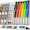 imageNicpro 3 Pack CP1000 Carpenter Pencil with Sharpener Mechanical Carpenter Pencils with 39 Refills Deep Hole Long Nib Marker Pens for Construction Heavy Duty Woodworking Pencil for Architect MarkingBlack Red Yellow Orange Green Blue