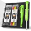 imageNicpro CP3000 Carpenter Pencil with Sharpener 28 mm Mechanical Pencils with 19 Refills Deep Hole Marker for Construction Heavy Duty Woodworking Pencil Carpenter Tools for Architect MarkingGreenGreen