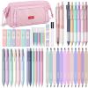 imageNicpro 52 PCS Aesthetic School Supplies with Cute Pen Case 12 Pastel Highlighter 8 Color and Black Ink Gel Pens 6 Ballpoint Pen 6 Mechanical Pencils Set for Student Stationary College Essentials52 PCS