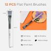 imageNicpro 12pcs 1 Inch Flat Paint Brushes for Acrylic Painting Large Paint Brushes Bulk for Acrylic Watercolor Oil Artist Paint Brush Set for Canvas Painting Base Coating Crafts Face Body Art Adults1 Inch x 12 pieces
