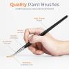 imageNicpro 30pcs Paint Brush Set Aesthetic Pastel Paintbrushes with Paint Spatula and Cloth Roll Craft Paint Brushes for Acrylic Painting Oil Watercolor Gouache Art Supplies for Artists and BeginnersBlack