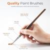 imageNicpro 30pcs Paint Brush Set Aesthetic Pastel Paintbrushes with Paint Spatula and Cloth Roll Craft Paint Brushes for Acrylic Painting Oil Watercolor Gouache Art Supplies for Artists and BeginnersWood