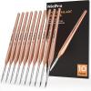 imageNicpro Detail Paint Brushes 10 PCS Aesthetic Fine Tip Professional Miniature Painting Artist Brush Set for Micro Detailing Acrylic Watercolor Oil Craft Models Rock Army Paint by Number for AdultRose Gold