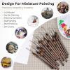 imageNicpro Miniature Paint Brushes  11PCS Model Paint Brush Set for Acrylic Oil Watercolor Micro Detail Paint Brushes for Model Miniature Art Painting Fine Detailing Paint by Numbers Craft21 PCS
