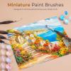 imageNicpro Miniature Paint Brushes  11PCS Model Paint Brush Set for Acrylic Oil Watercolor Micro Detail Paint Brushes for Model Miniature Art Painting Fine Detailing Paint by Numbers Craft15 PCS