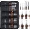 imageNicpro Miniature Paint Brushes  11PCS Model Paint Brush Set for Acrylic Oil Watercolor Micro Detail Paint Brushes for Model Miniature Art Painting Fine Detailing Paint by Numbers Craft21 PCS