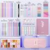 imageNicpro Bible Journaling Kit 76PCS Bible Study Supplies with Tabs Notebook No Bleed Highlighter and Pens Bible Study Group Essentials Accessories Set for Students Women Christian GiftsPink