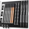 imageNicpro 3 Pack Weatherproof Mechanical Pencil Set 13mm Metal Mechanical Pencils Heavy Duty Pencil for Outdoor All Weather Marking Drafting Drawing with 75 Lead Refills Erasers Case Black HD1000Black