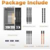 imageNicpro 3 Pack Weatherproof Mechanical Pencil Set 13mm Metal Mechanical Pencils Heavy Duty Pencil for Outdoor All Weather Marking Drafting Drawing with 75 Lead Refills Erasers Case Black HD1000Black