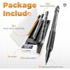 imageNicpro 3 Pack Weatherproof Mechanical Pencil Set 13mm Metal Mechanical Pencils Heavy Duty Pencil for Outdoor All Weather Marking Drafting Drawing with 75 Lead Refills Erasers Case Black HD1000Black