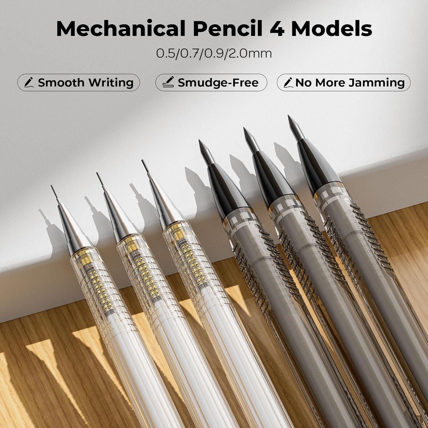 imageNicpro Art Drawing Supplies Kit Art Mechanical Pencil Set with 6 Drafting Pencil 05 ampamp 07 ampamp 09 ampamp 2mm 100 Sheets 55 x 85 Sketch Book 11 Tube Lead Refills Eraser for Sketching Drawing Writing