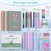 imageNicpro 50PCS Cute Spiral Notebook Stationary Set For Women Bible Journal Set 3PCS A5 Spiral Notebook Gel Pens Sticky Notes ampamp Tabs Gift Box Mechanical Pencils for Study Aesthetic School Supplies