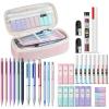 imageNicpro 38PCS Aesthetic School Supplies Cute Mechanical Pencils 05 07 09 ampamp 20 mm with 18 Tubes Lead Refills Pastel Mechanical Pencil Set for Students Girls Writing Drawing Drafting  Pink Case
