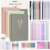 imageNicpro 50PCS Cute Spiral Notebook Stationary Set For Women Bible Journal Set 3PCS A5 Spiral Notebook Gel Pens Sticky Notes ampamp Tabs Gift Box Mechanical Pencils for Study Aesthetic School Supplies