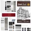 imageNicpro Art Drawing Supplies Kit Art Mechanical Pencil Set with 6 Drafting Pencil 05 ampamp 07 ampamp 09 ampamp 2mm 100 Sheets 55 x 85 Sketch Book 11 Tube Lead Refills Eraser for Sketching Drawing Writing