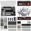 imageNicpro Art Drawing Supplies Kit Art Mechanical Pencil Set with 6 Metal Drafting Pencil 05 ampamp 07 ampamp 09 ampamp 2mm 100 Sheets 9 x 12 Sketch Book 20 Tube Lead Refills for Sketching