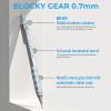 imageNicpro 4 Pack Blocky Gear 03 05 07 09 mm Metal Mechanical Pencils Set with Case Lead Drafting Pencil with 8 Tube Lead RefillsHB 2B Erasers Eraser Refills for Art Writing Sketching Drawing07mm