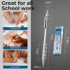 imageNicpro 4 Pack Blocky Gear 03 05 07 09 mm Metal Mechanical Pencils Set with Case Lead Drafting Pencil with 8 Tube Lead RefillsHB 2B Erasers Eraser Refills for Art Writing Sketching Drawing07mm