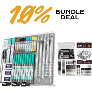 imageNicpro Art Drawing Supplies Kit with 36PCS Blocky Gear Mechanical Pencil Set