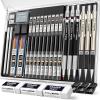 imageNicpro 37PCS Art Mechanical Pencil Set 4PCS Metal Drafting Pencil 03mm 05 mm 07 mm 09 mm ampamp 2PCS 2mm Lead Holder 6B 4B 2B HB 2H 4H Colors For Sketching Drawing With 23 Tube Lead Refills CaseBlack