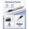 imageNicpro 37PCS Art Mechanical Pencil Set 4PCS Metal Drafting Pencil 03mm 05 mm 07 mm 09 mm ampamp 2PCS 2mm Lead Holder 6B 4B 2B HB 2H 4H Colors For Sketching Drawing With 23 Tube Lead Refills CaseBlack