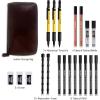imageNicpro 13mm Mechanical Pencil Set in Leather Bag with Waterproof Field Notebooks 3PCS Metal Heavy Duty Carpenter Pencil with Lead Refill ampamp Eraser for Outdoor Journal Travel Drafting DrawingYellow