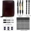 imageNicpro 13mm Mechanical Pencil Set in Leather Bag with Waterproof Field Notebooks 3PCS Metal Heavy Duty Carpenter Pencil with Lead Refill ampamp Eraser for Outdoor Journal Travel Drafting DrawingMulticolor