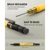 imageNicpro 13mm Mechanical Pencil Set in Leather Bag with Waterproof Field Notebooks 3PCS Metal Heavy Duty Carpenter Pencil with Lead Refill ampamp Eraser for Outdoor Journal Travel Drafting DrawingYellow