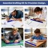 imageNicpro 16PCS Drafting Tools with 12 Aluminum Architect Scale Ruler Mechanical Pencils 05 07 09 ampamp 2mm Lead Refills 2 Pack Graph Paper Pad Geometry Drawing Kit for Engineers Students Design