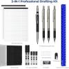imageNicpro 16PCS Drafting Tools with 12 Aluminum Architect Scale Ruler Mechanical Pencils 05 07 09 ampamp 2mm Lead Refills 2 Pack Graph Paper Pad Geometry Drawing Kit for Engineers Students Design