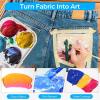 imageNicpro 18 Colors Fabric Paint 2oz60ml Permanent Soft Fabric Paint Set with Brushes Palette Stencils NonToxic Textile Paint for Fabric DIY Crafts TShirts Shoes Jeans Bags Furniture Art18 Colos