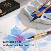 imageNicpro 4 PCS Professional Watercolor Brushes Extended Needle Point Brushes Set Synthetic Fine Tip Liner Brush with Sable Body for Fine Detailing  Watercolor Acrylic Gouache Inks Painting Miniatures4 PCS