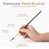 imageNicpro 4 PCS Professional Watercolor Brushes Extended Needle Point Brushes Set Synthetic Fine Tip Liner Brush with Sable Body for Fine Detailing  Watercolor Acrylic Gouache Inks Painting Miniatures4 PCS