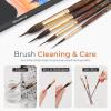 imageNicpro 4 PCS Professional Watercolor Brushes Extended Needle Point Brushes Set Synthetic Fine Tip Liner Brush with Sable Body for Fine Detailing  Watercolor Acrylic Gouache Inks Painting Miniatures4 PCS