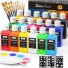 imageNicpro 18 Colors Fabric Paint 2oz60ml Permanent Soft Fabric Paint Set with Brushes Palette Stencils NonToxic Textile Paint for Fabric DIY Crafts TShirts Shoes Jeans Bags Furniture Art18 Colos