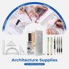 image:imageNicpro 30PCS Professional Drafting Tools amp Geometry Set with Case Architect Protractor Set Metal Mechanical Pencils Pen Scale Ruler Metal Ruler 5 Drawing Templates for Interior Design House Plan30 PCS