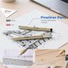 image:imageNicpro 30PCS Professional Drafting Tools amp Geometry Set with Case Architect Protractor Set Metal Mechanical Pencils Pen Scale Ruler Metal Ruler 5 Drawing Templates for Interior Design House Plan21 PCS
